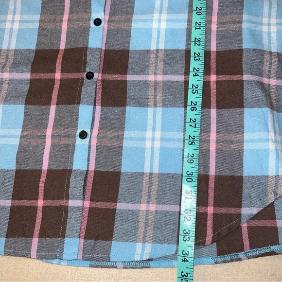 4X Multi Colored Plaid Flannel Button Down Tunic Soft Western Cowgirl Plus Sz. - Picture 7 of 8